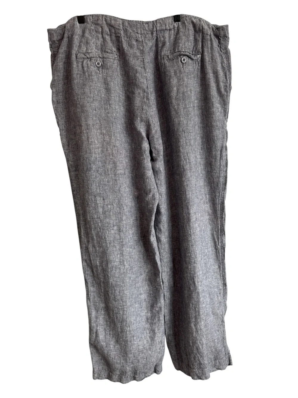 Island Company Men Pants Blue XL 100% Linen flat Front Straight Leg Beach Resort